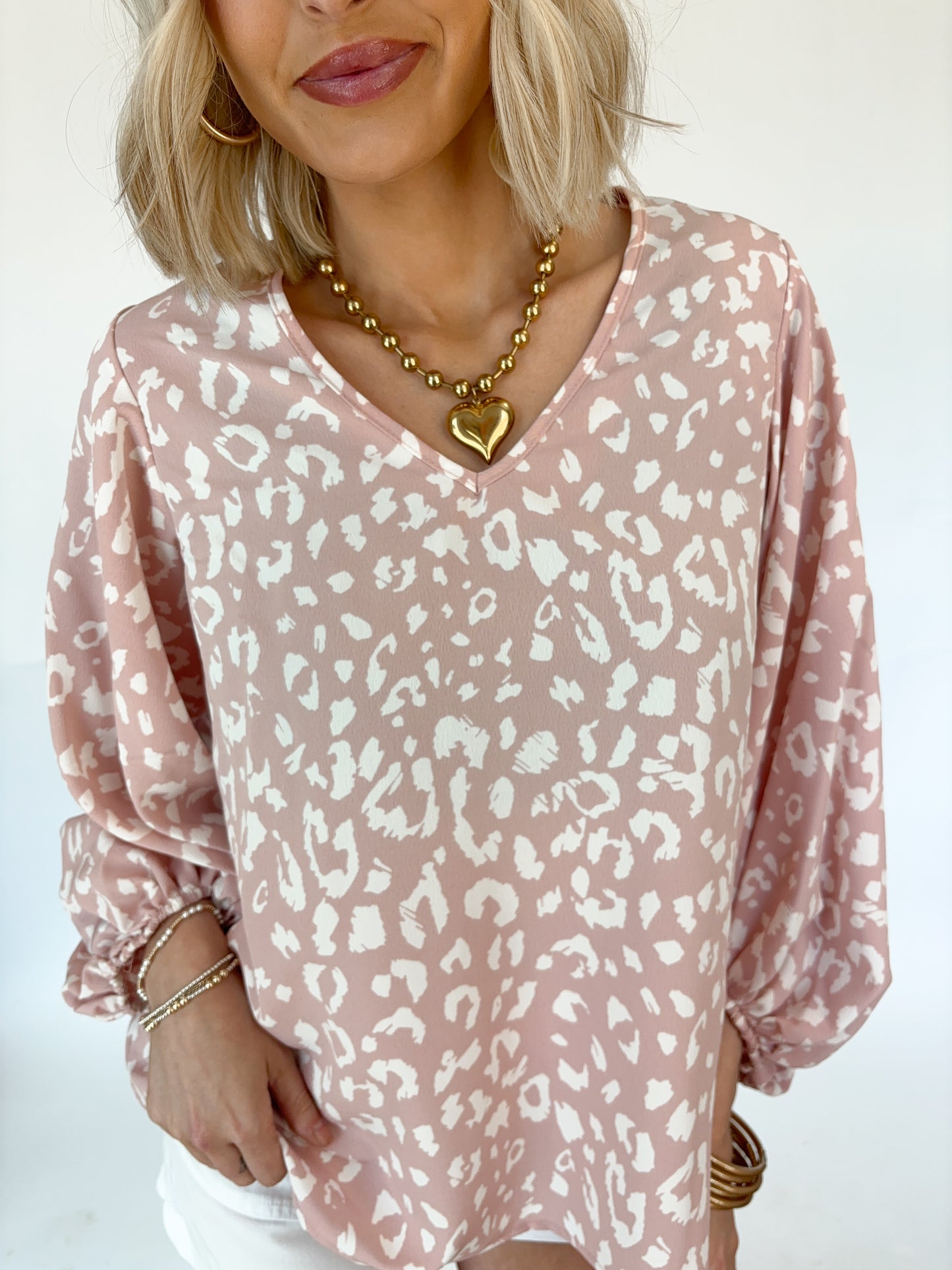 Spring Leopard Top- pink