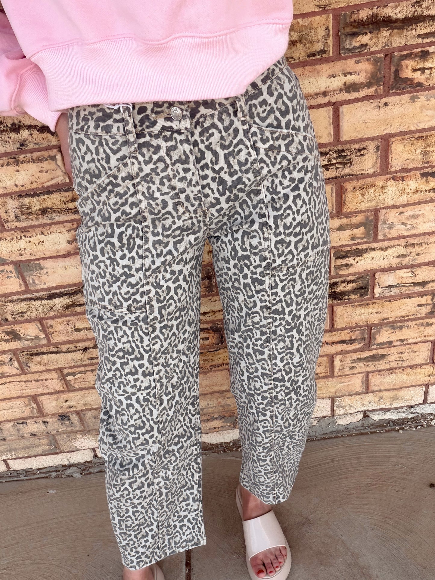 Leopard Barrel Jeans