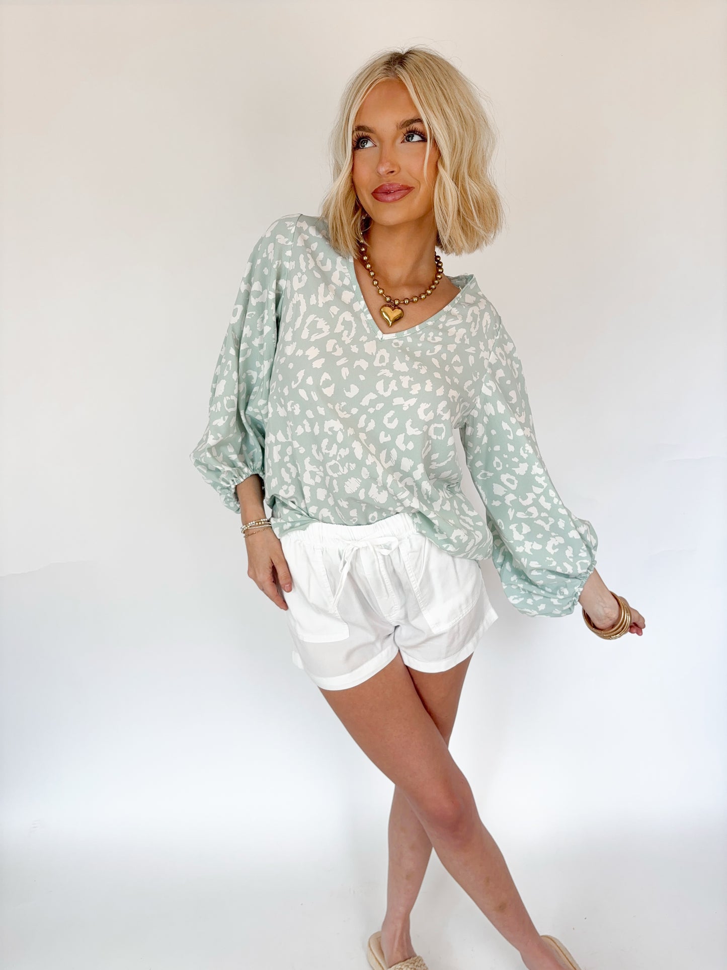 Spring Leopard Top- green