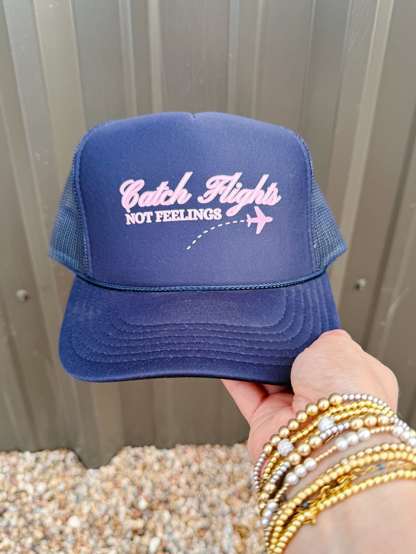 Catch Flights Not Feelings Trucker Hat