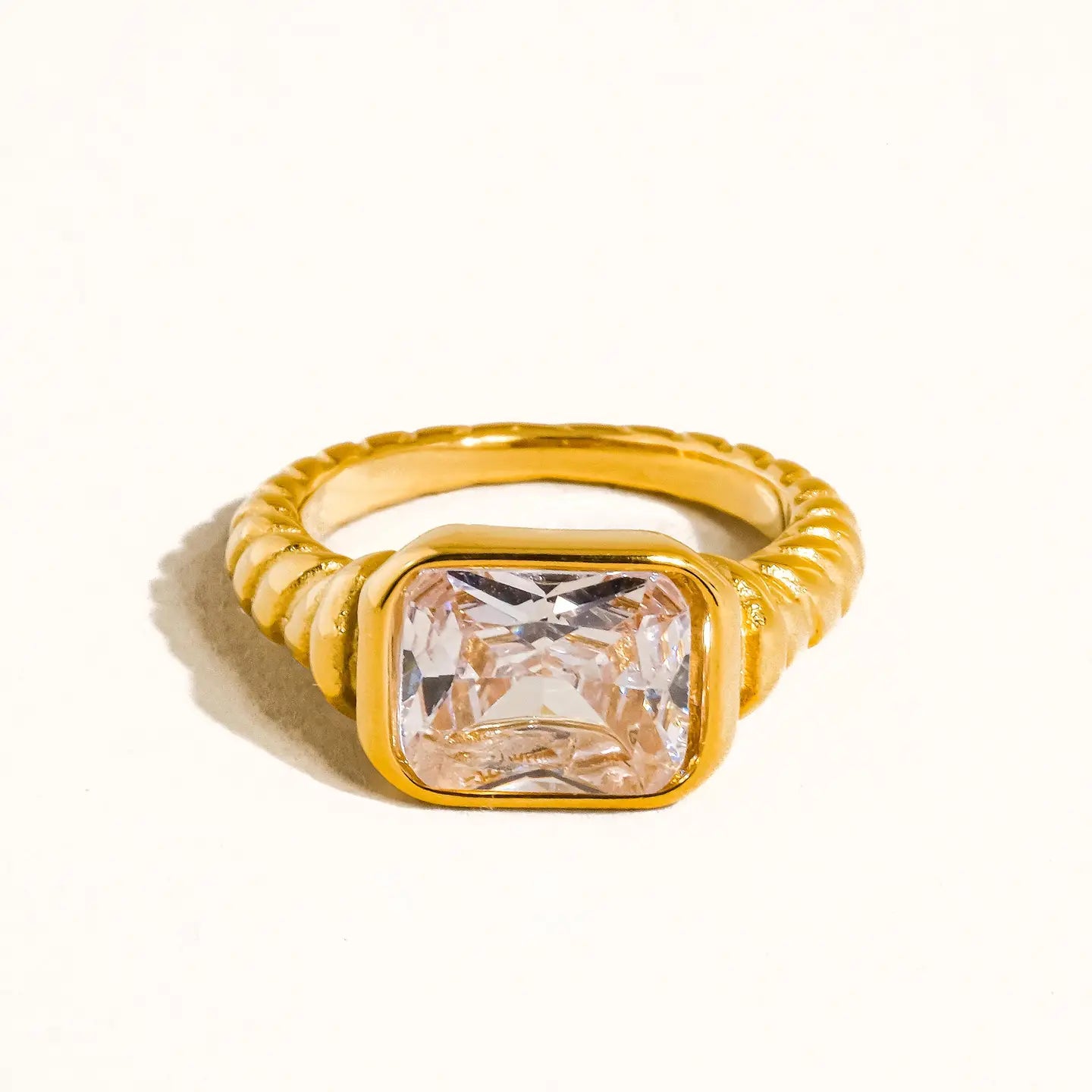 Laverne 18K Gold Non-Tarnish Cz Cocktail Ring