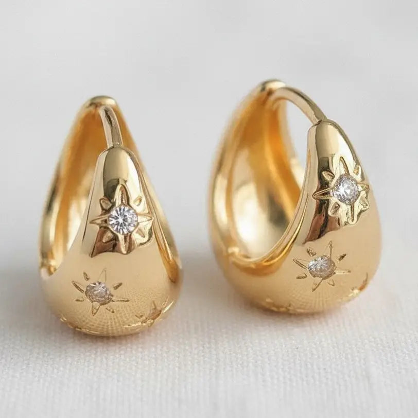 Geometric Star Drop Earrings