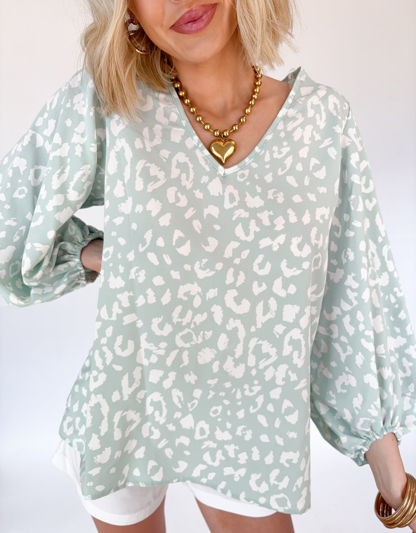 Spring Leopard Top- green