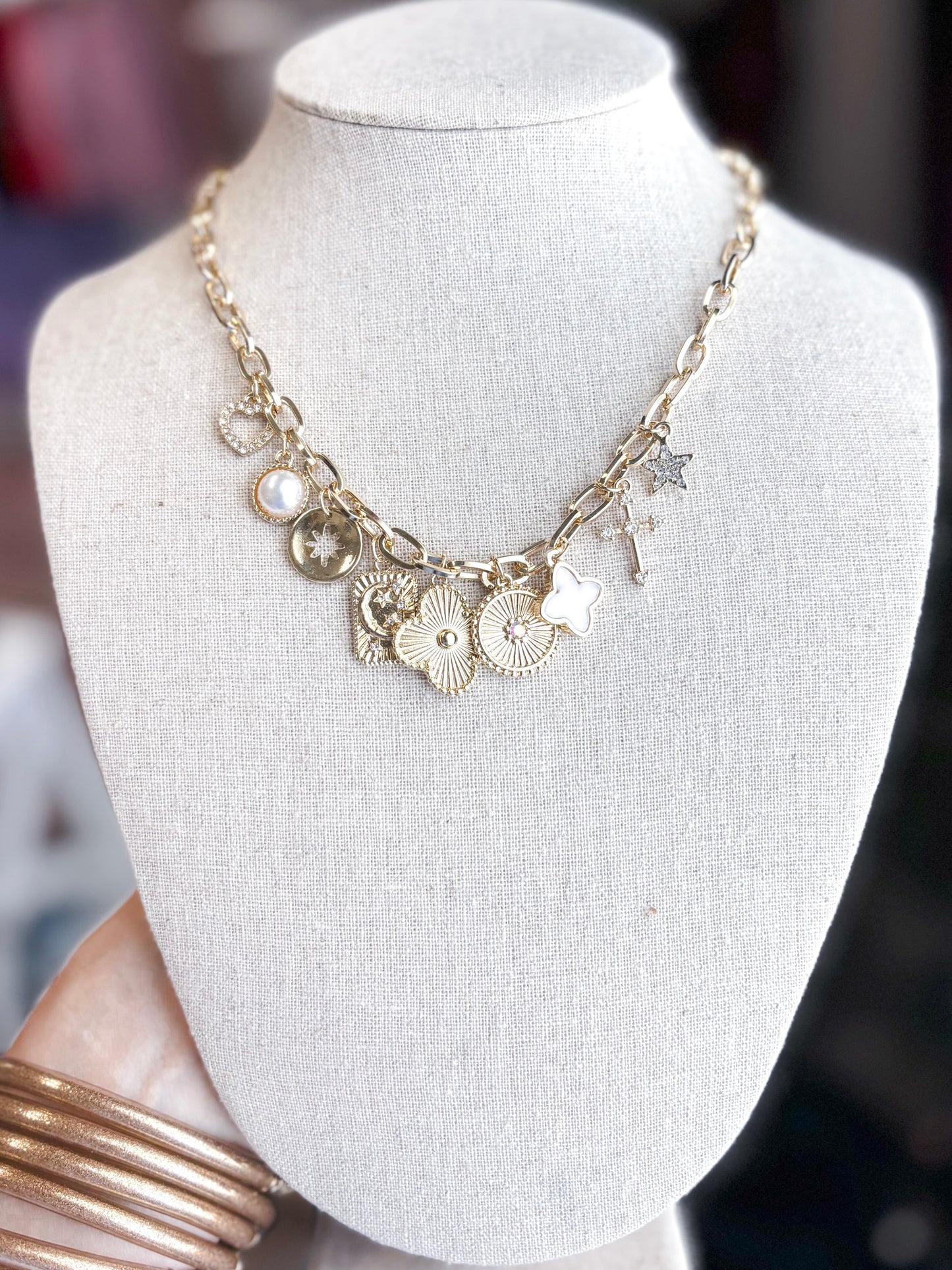 charm necklace-clover