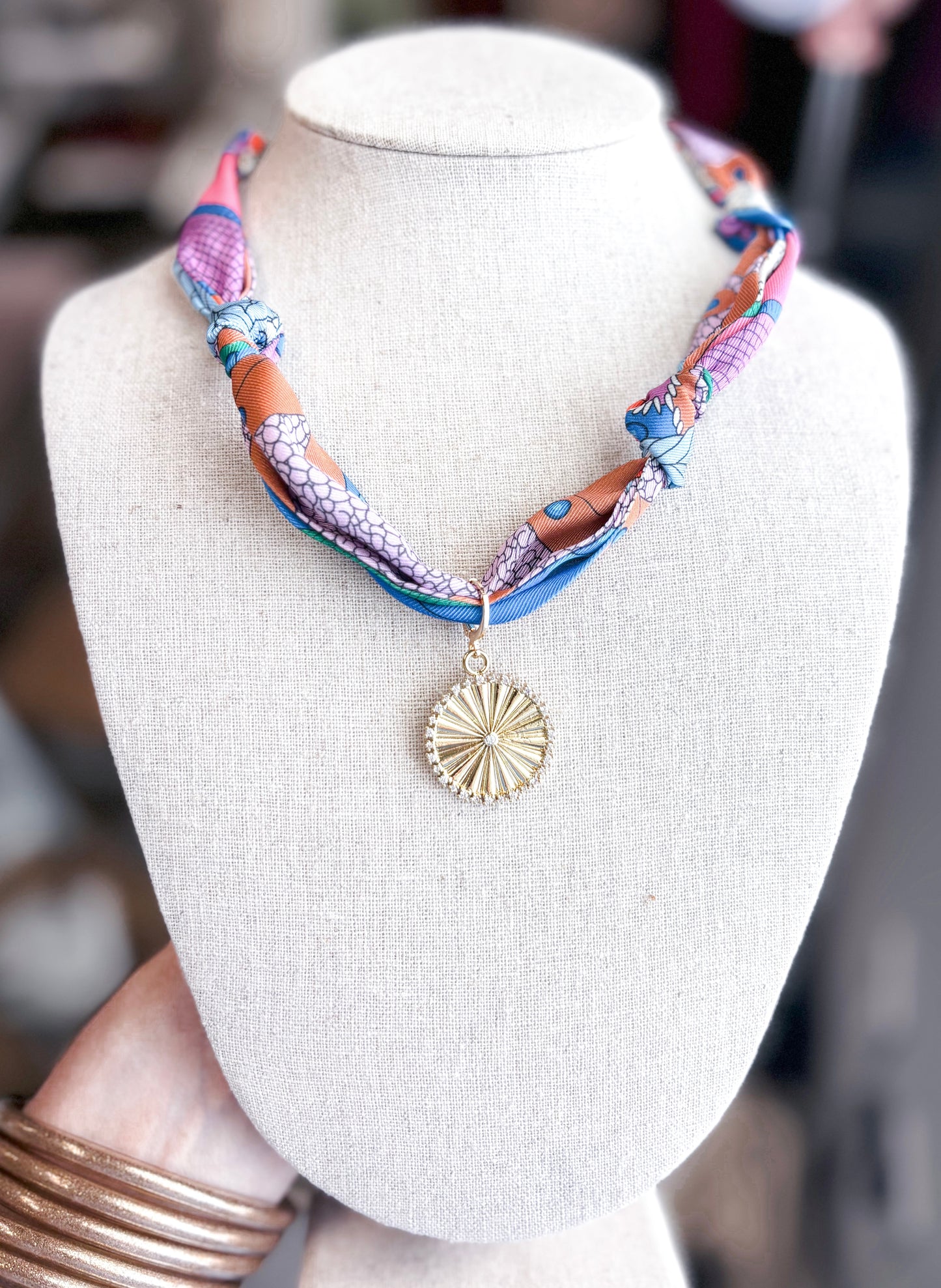 scarf charm necklace-laura