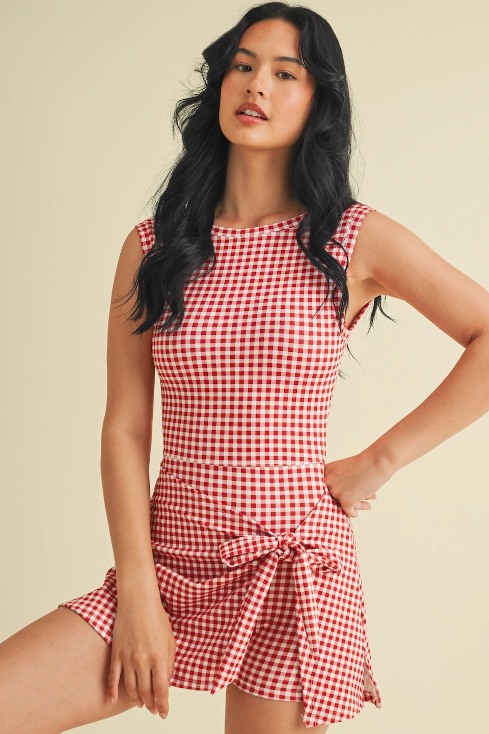 Strawberry Picnic Front Tie Dress- LAST ONE