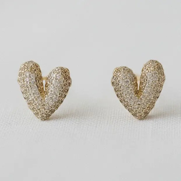 Charming Heart-Shaped Gemstone Earrings