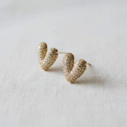 Charming Heart-Shaped Gemstone Earrings