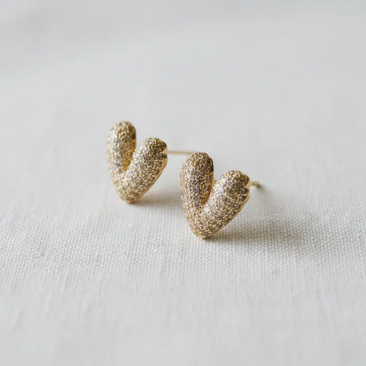 Charming Heart-Shaped Gemstone Earrings