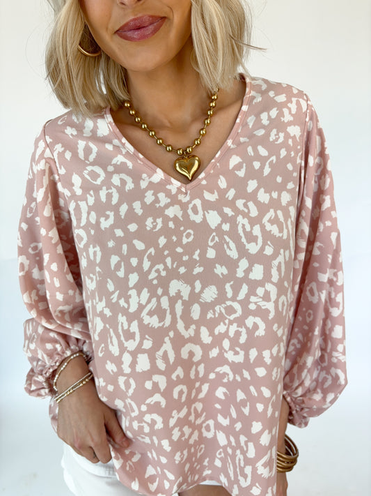 Spring Leopard Top- pink
