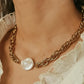 Loan 18K Non-Tarnish Bold Pearl Chain Necklace