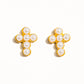 Telo 18K Non-Tarnish Pearl Cross Stud