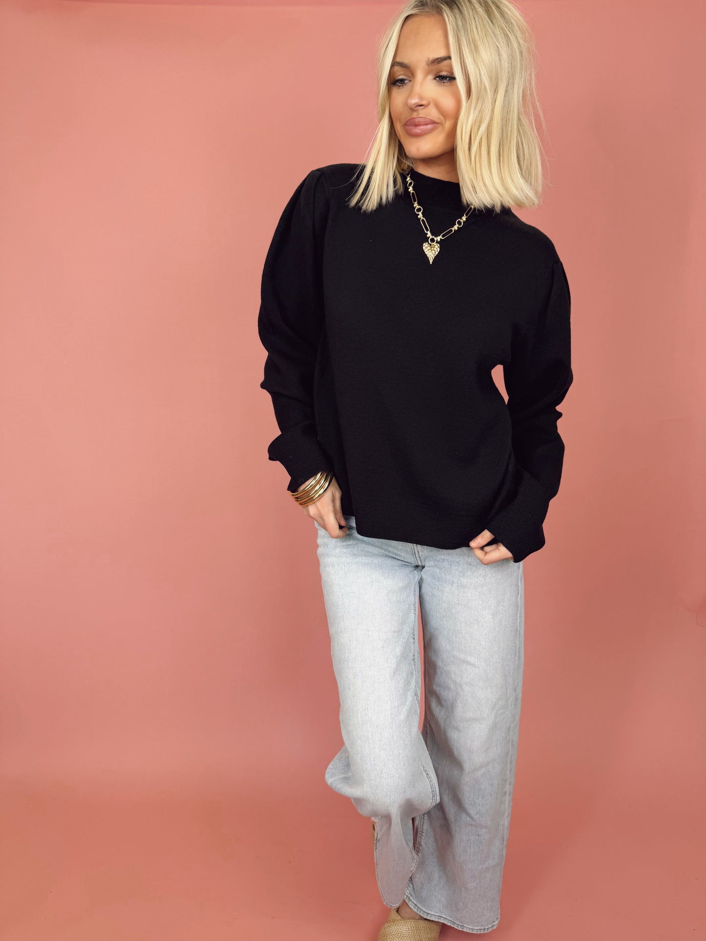 more over sweater - black