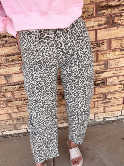 Leopard Barrel Jeans