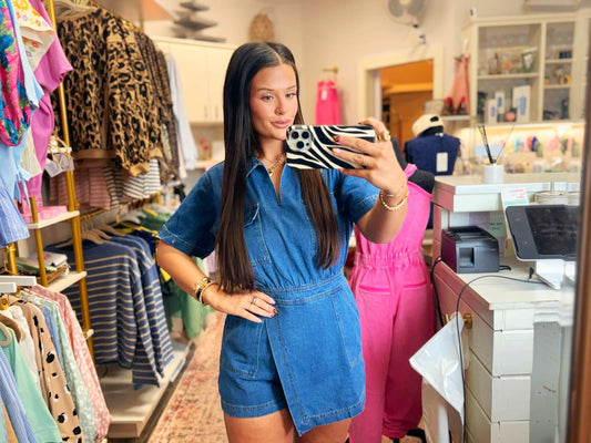 Darling Denim Wrap Romper