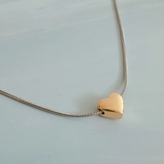 Two-Tone Heart Necklace