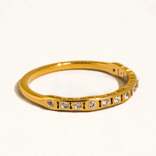 Flair 18K Gold Non-Tarnish Thin Cz Band