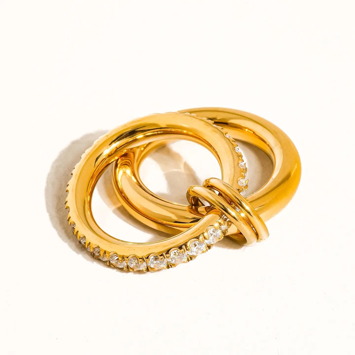 Justine 18K Gold Non-Tarnish Cz Double Hoop Ring