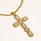 Belrose 18K Gold Non-Tarnish Cz Cross Necklace