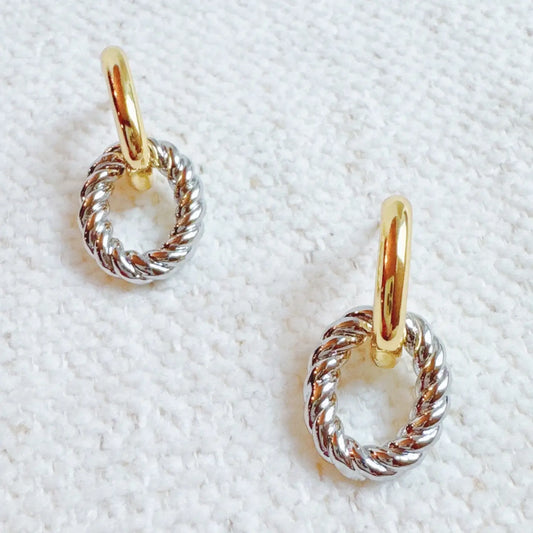 Two Toned Knocker Earrings