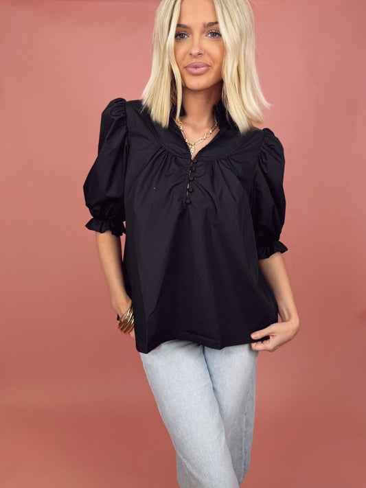 Midnight Puff Top - LAST ONE