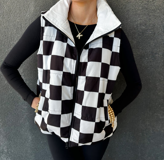 checkered vest