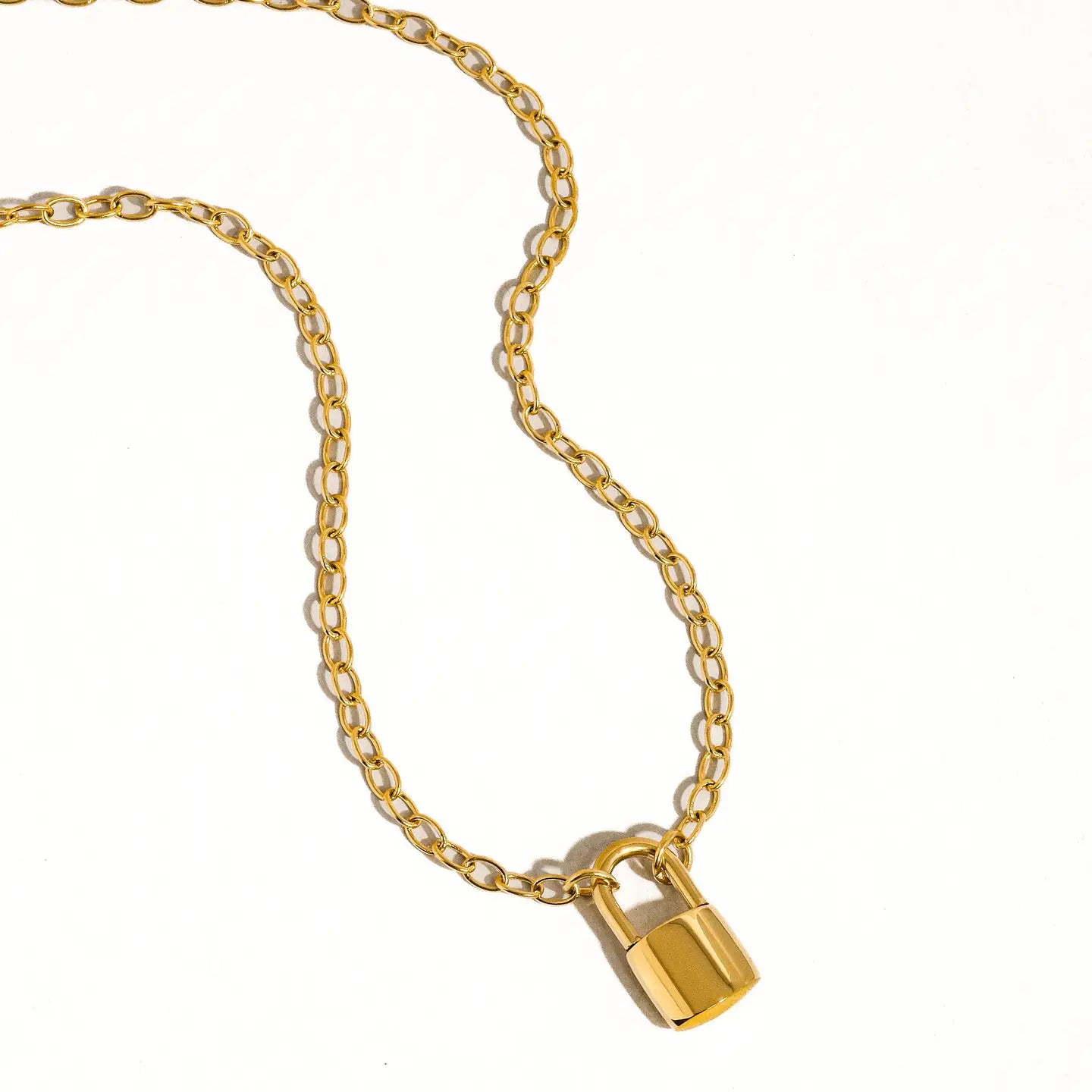 Locky 18K Non-Tarnish Lock Chain Necklace