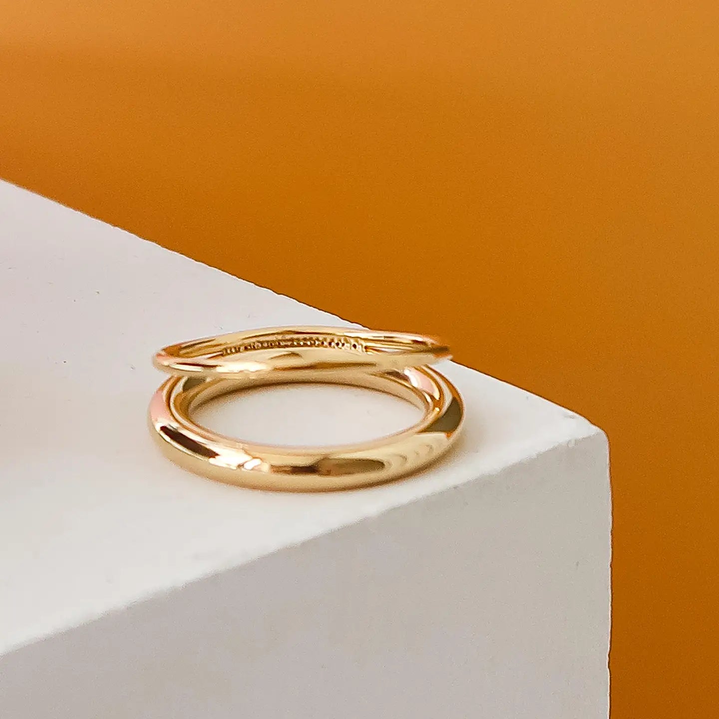 Harvey 18K Gold Non-Tarnish Classic Double Band Ring