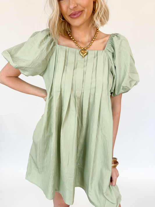 Sunset Sweetheart Dress- sage