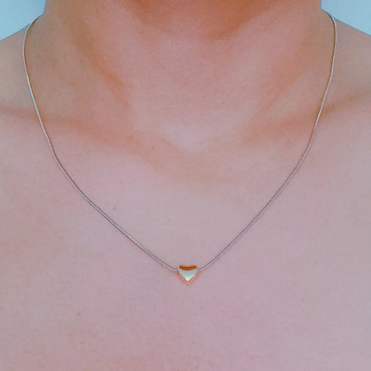 Two-Tone Heart Necklace