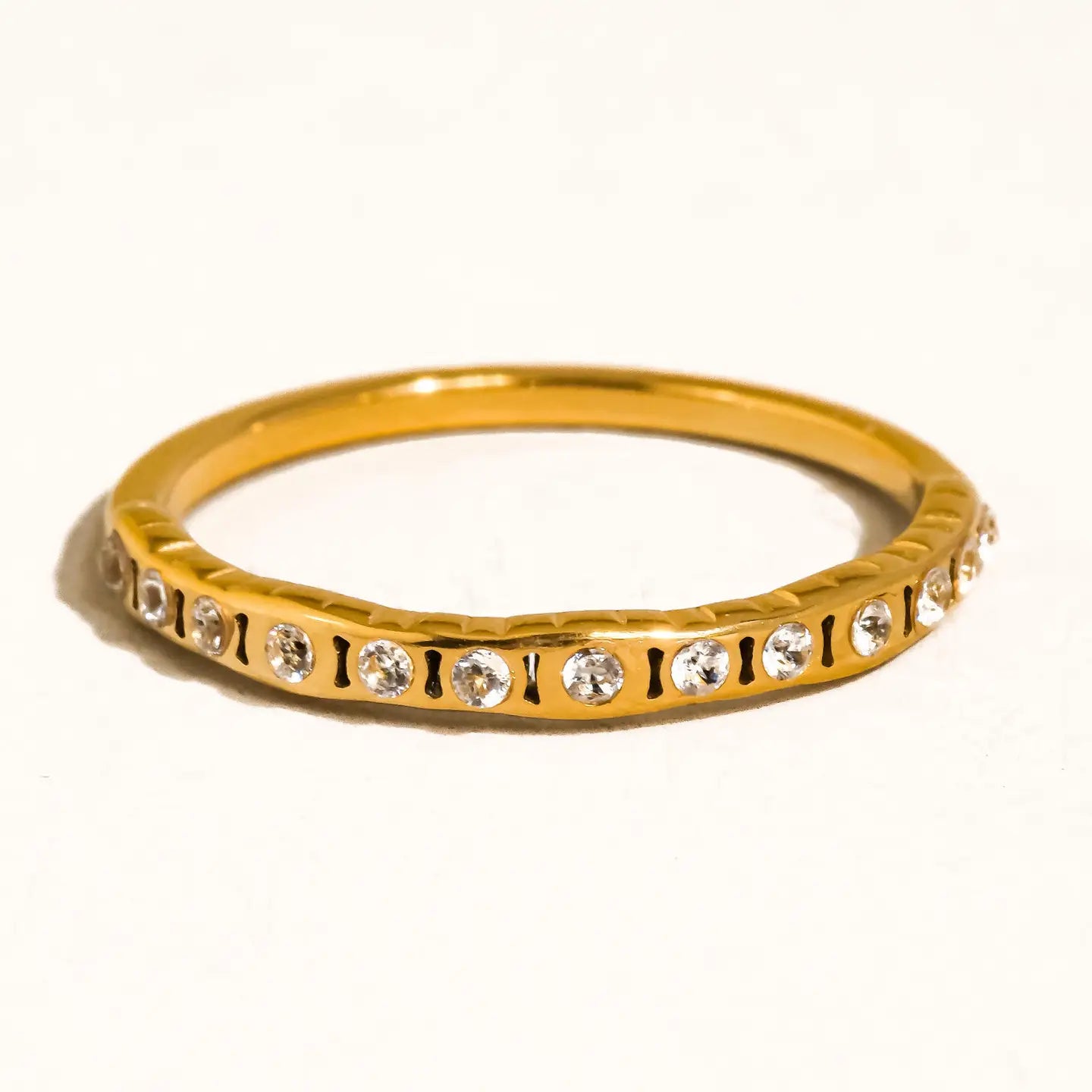 Flair 18K Gold Non-Tarnish Thin Cz Band