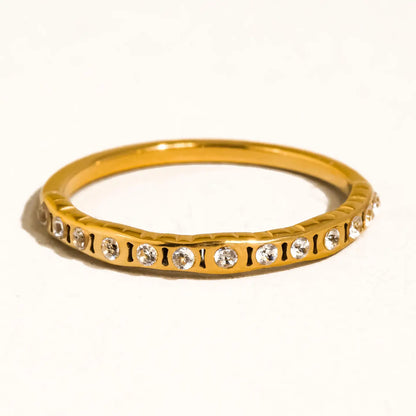 Flair 18K Gold Non-Tarnish Thin Cz Band
