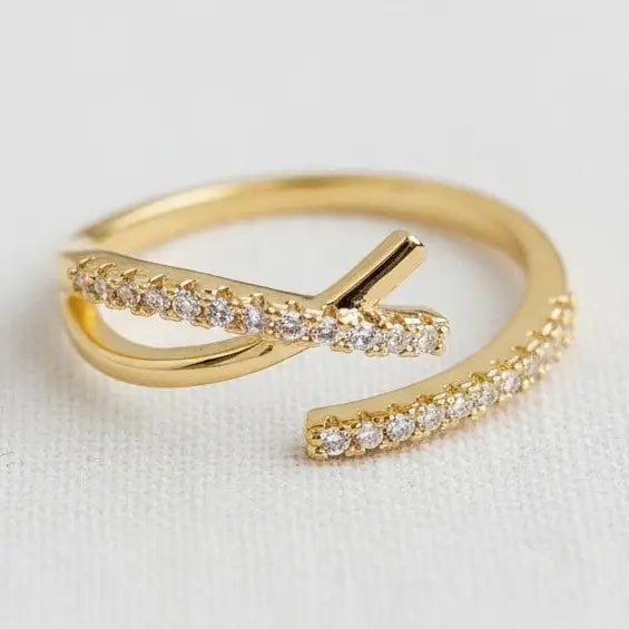 Chic Geometric Zirconia Adjustable Ring
