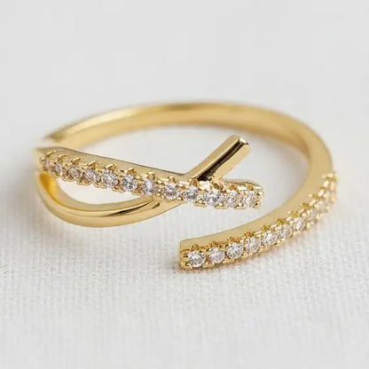 Chic Geometric Zirconia Adjustable Ring