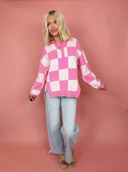 Checkered out sweater