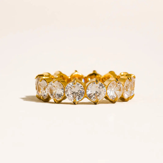 Veloura 18K Gold Non-Tarnish Cz Eternity Ring