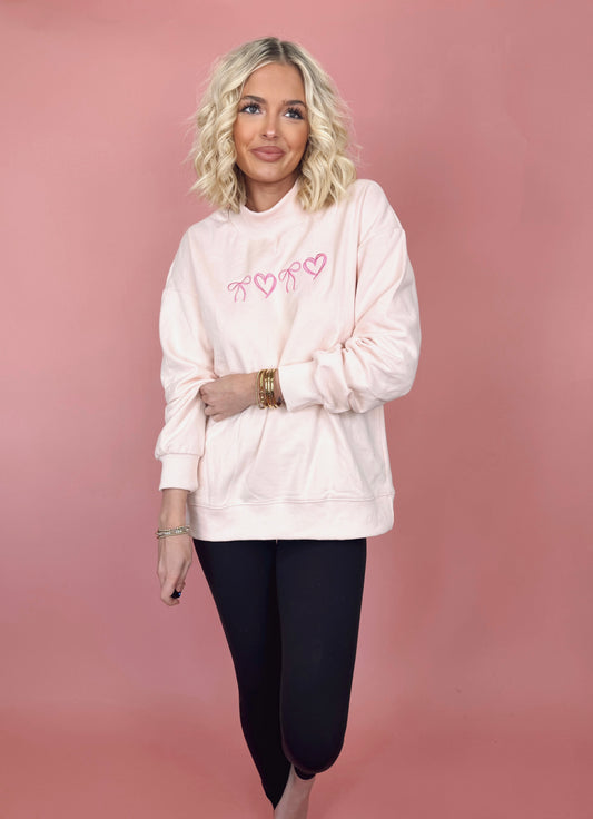 heartstrings mock neck sweater