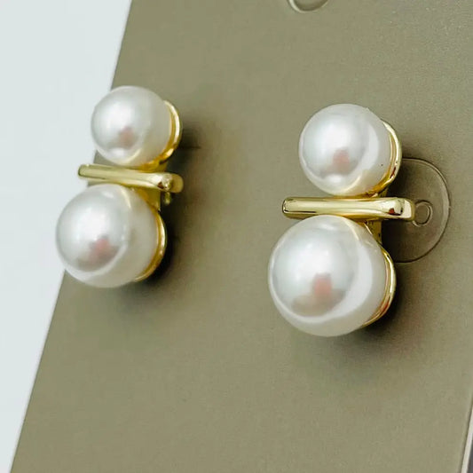 Golden - Double Pearl Stud