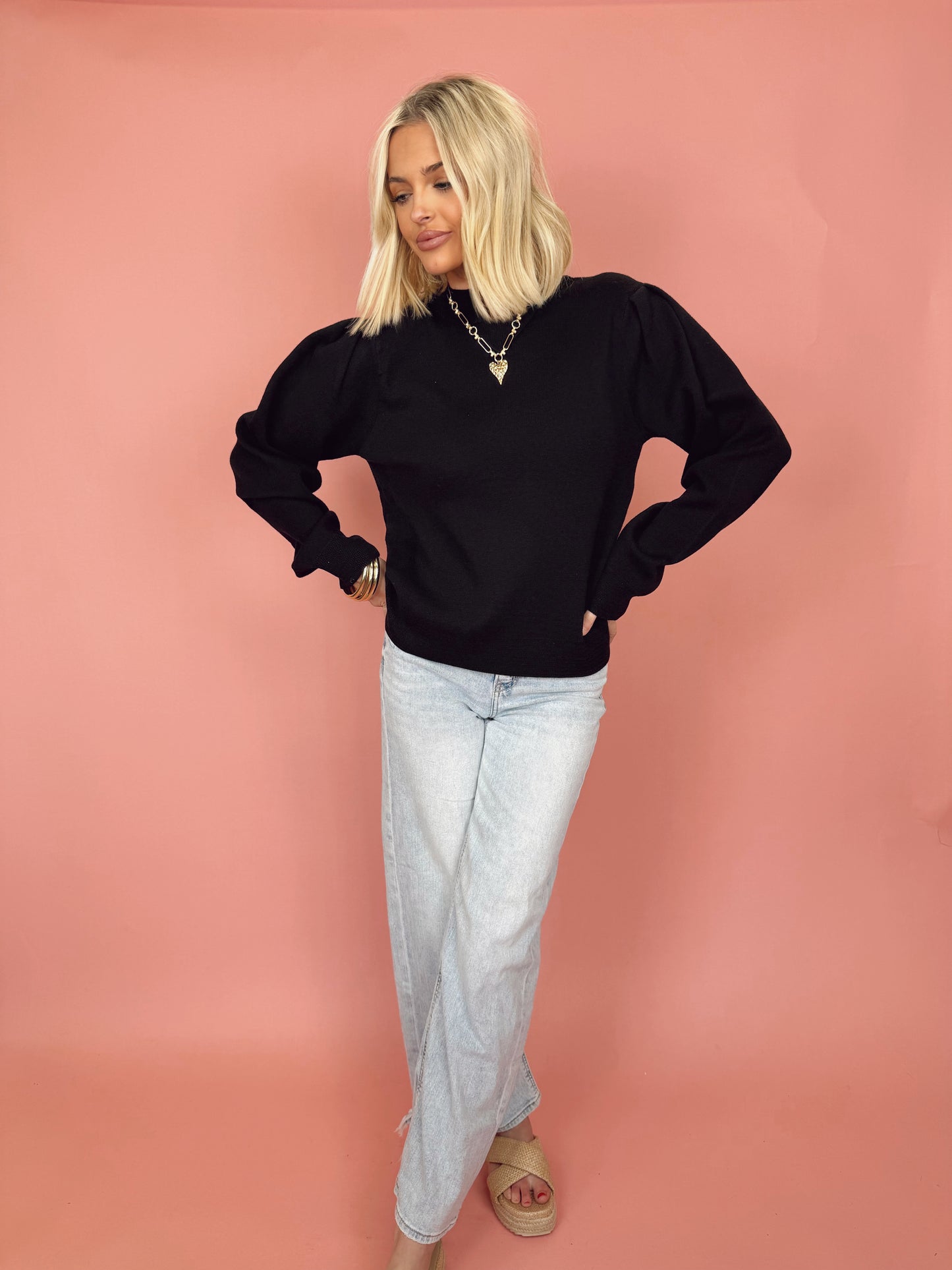 more over sweater - black