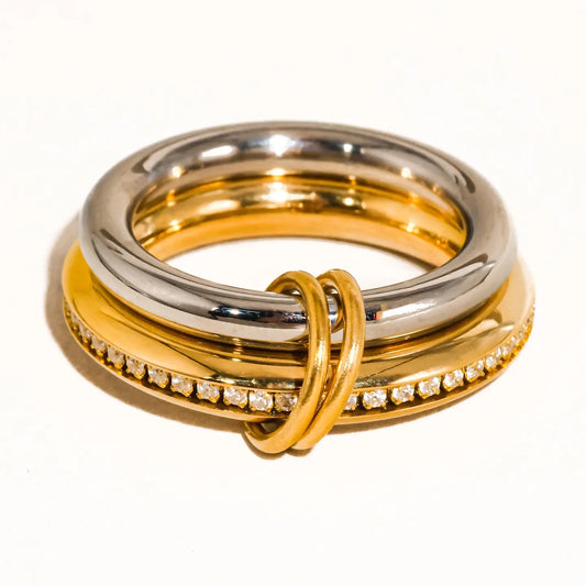 Bayard 18K Gold Non-Tarnish Multi Stack Cz Band Ring