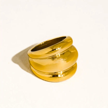 Daelen 18K Gold Non-Tarnish Dome Statement Ring