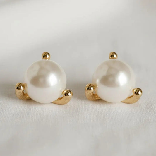 Mini Vintage Glass Pearl Stud Earrings