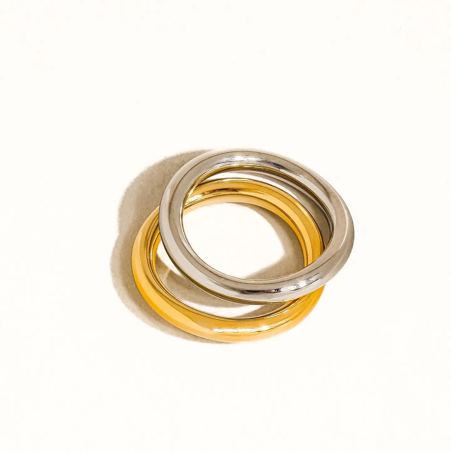 Andrée 18K Gold Non-Tarnish Double Two Tone Ring