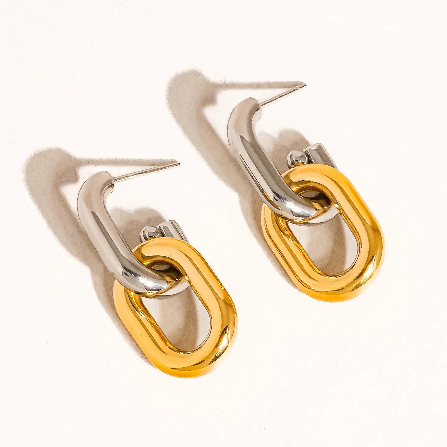 Jaxon 18K Non-Tarnish Double Chain Earring