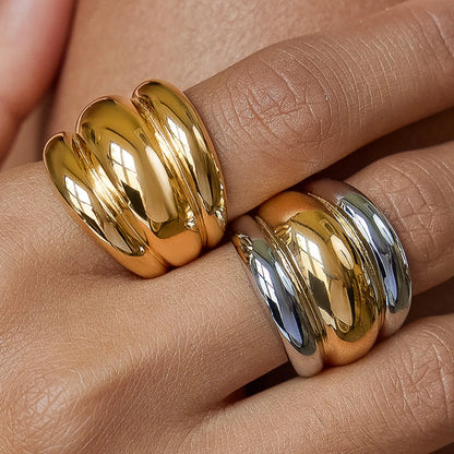 Daelen 18K Gold Non-Tarnish Dome Statement Ring