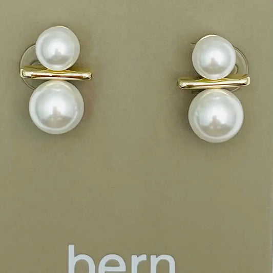 Golden - Double Pearl Stud