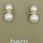 Golden - Double Pearl Stud
