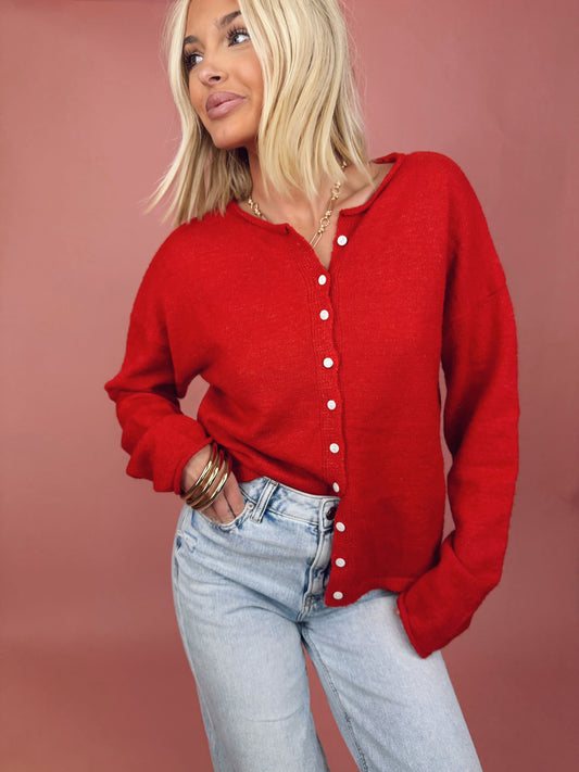 Cherry Crush Knit Cardigan - LAST ONE