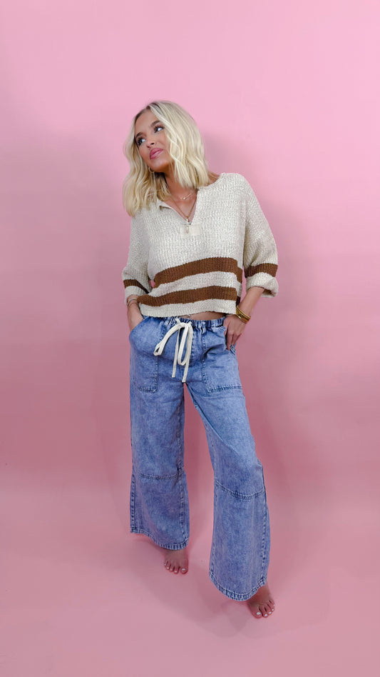 denim flare pants