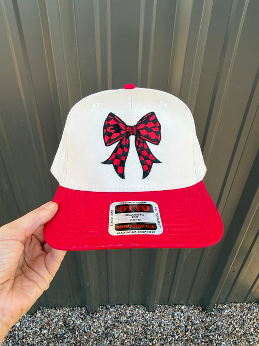 Checkered Bow Hat